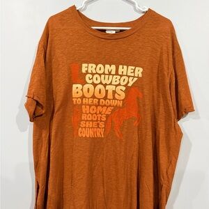 White Crow Orange Graphic Tunic